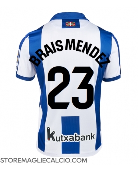 Real Sociedad Brais Mendez #23 Maglia Gara Casa Repliche 2024-25 Maniche Corte